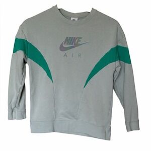 Nike Sweater Girls Large Kids Oversized Athletic Crew Neck Sea Foam Green
